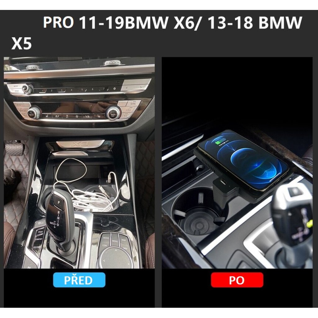 Qi indukční nabíječka telefonů BMW X5, X6