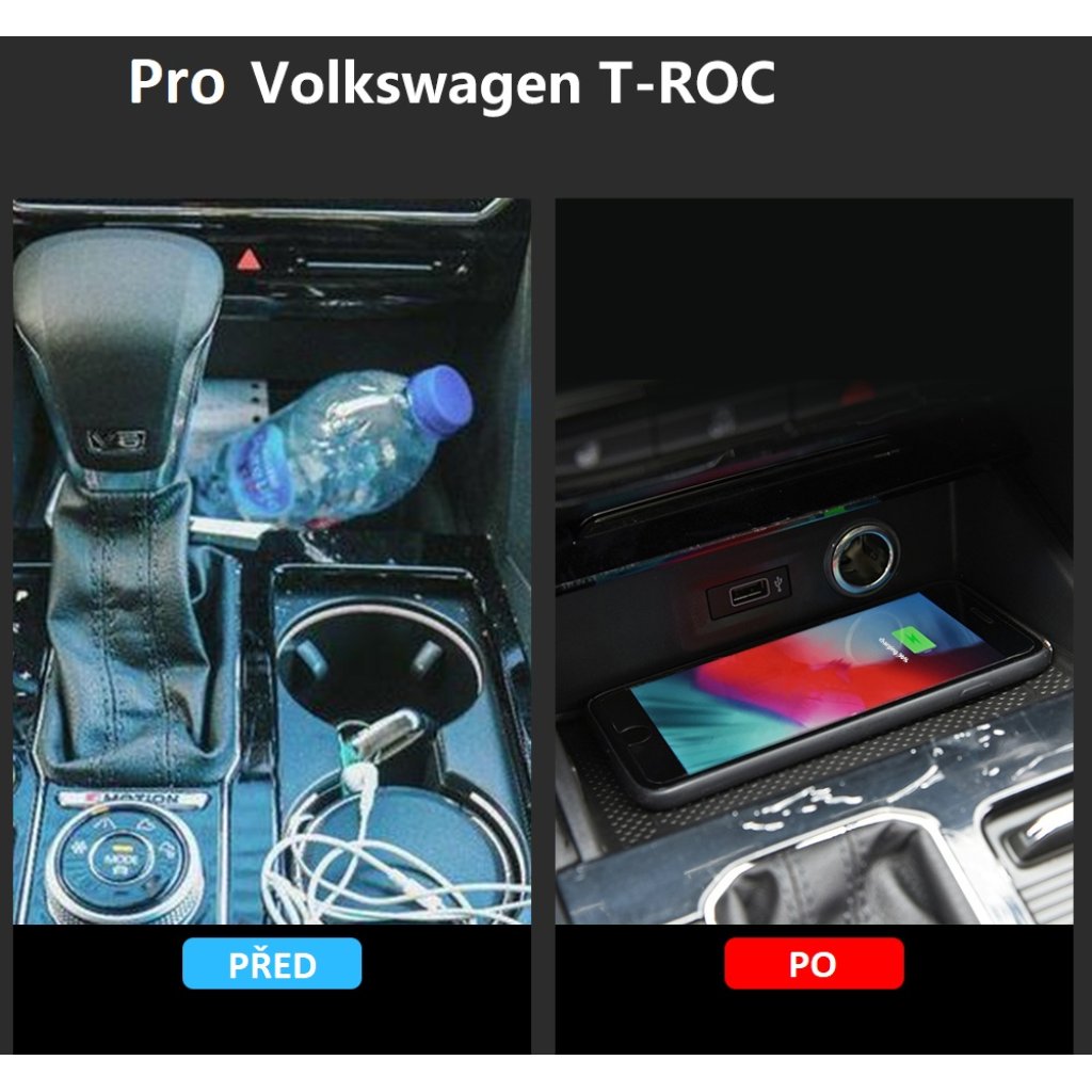 Qi indukční nabíječka telefonů VW T-Roc 2017-