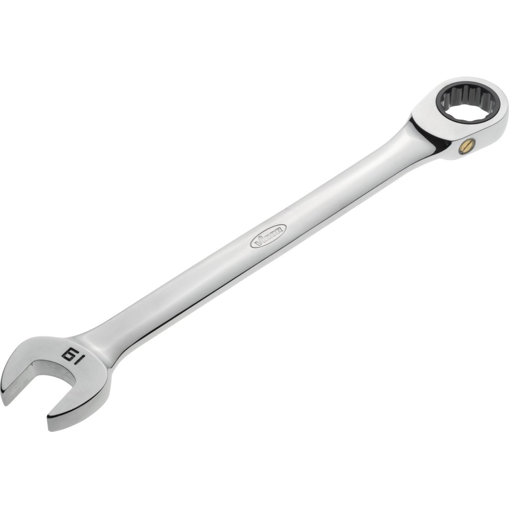 Ráčnový očkoplochý klíč, SW 19 mm, dlouhé provedení VIGOR V1030