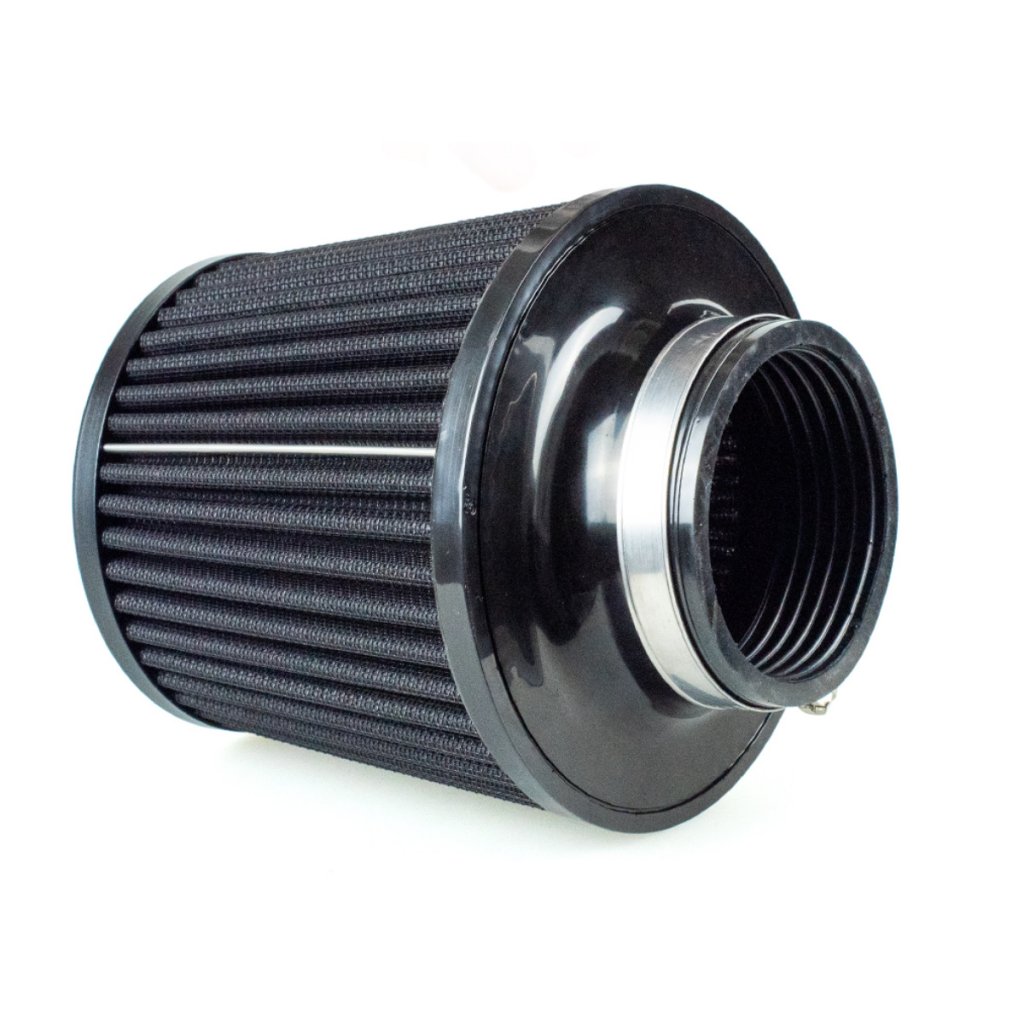 Raemco univerzální vzduchový filtr o délce 130 mm se vstupem 77 mm s možností redukce na 70 nebo 63 mm, barva: černá