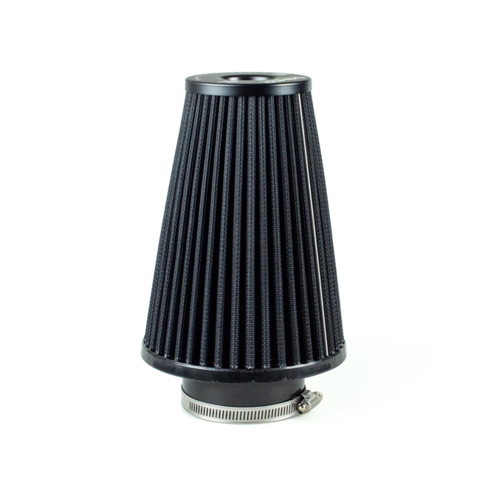 Raemco univerzální vzduchový filtr o délce 200 mm černý se vstupem 77 mm s možností redukce na 70 nebo 63 mm
