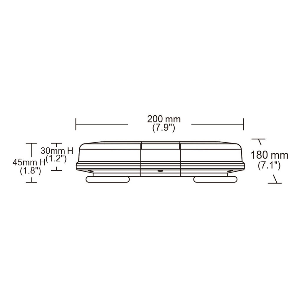 Rampa červená, 32LEDx3W, magnet, 12-24V, 200mm, ECE R10