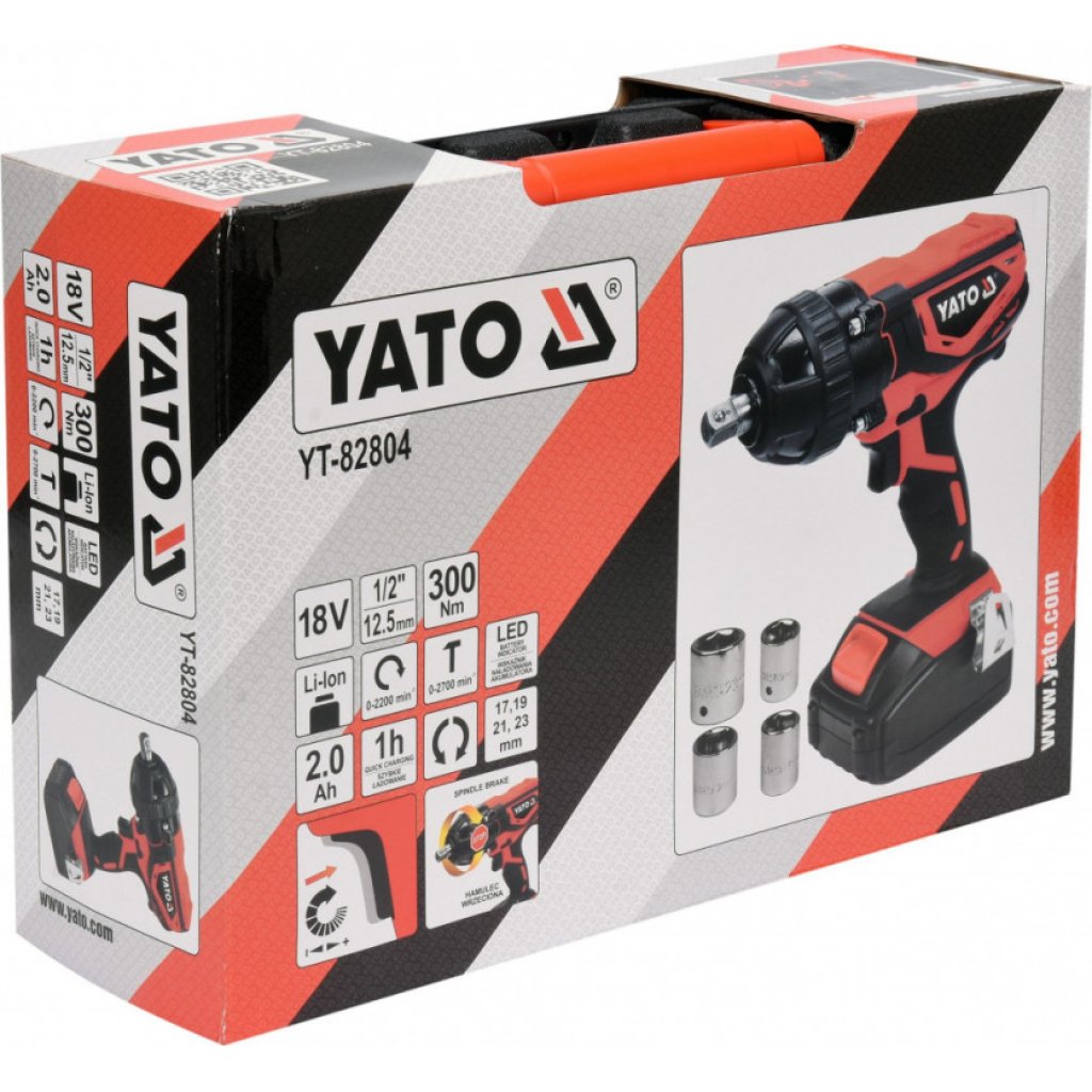 Rázový utahovák AKU 1/2" 18V 300Nm - YT-82804