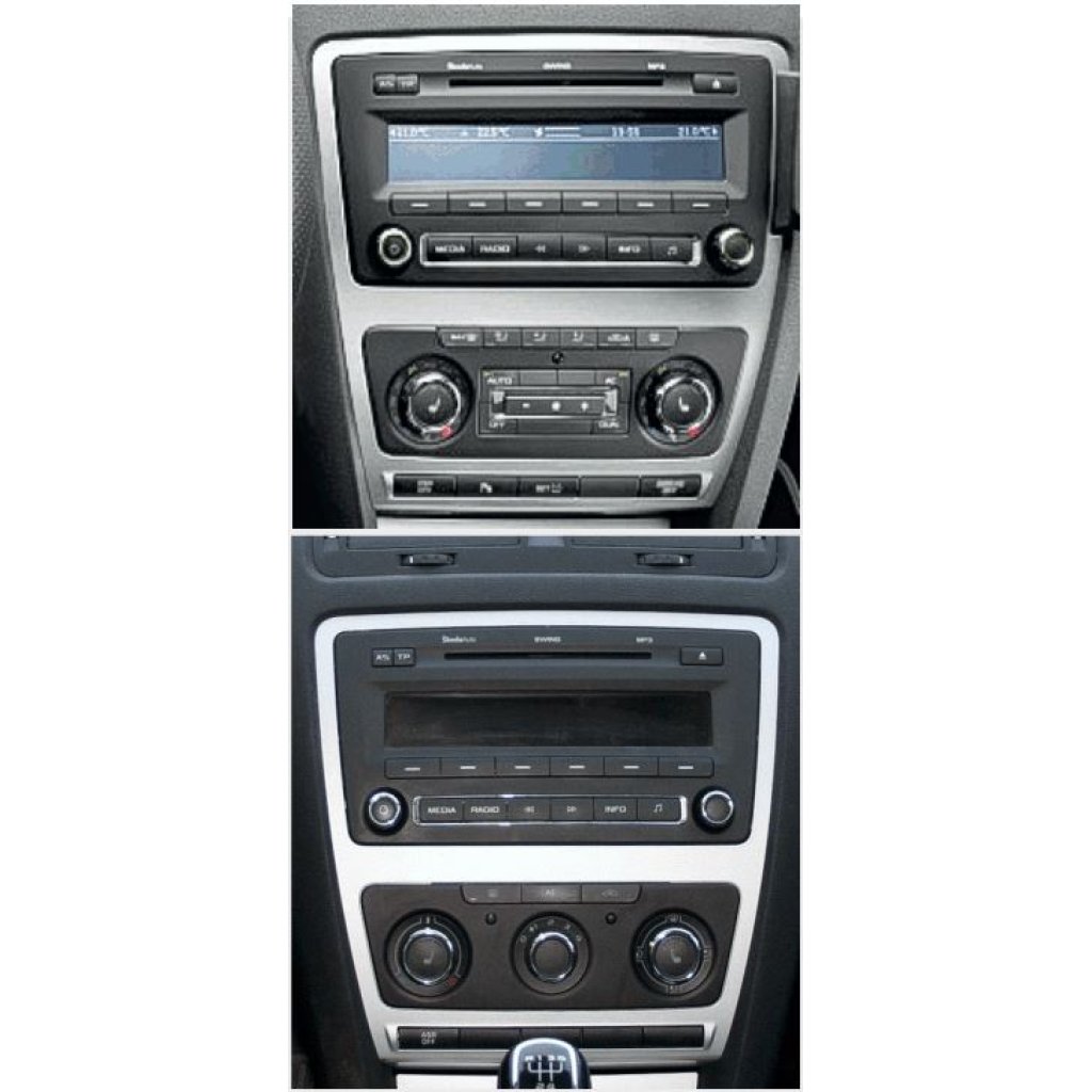 Redukce pro 10" autorádio Škoda Octavia 2008-2013, černá lesklá