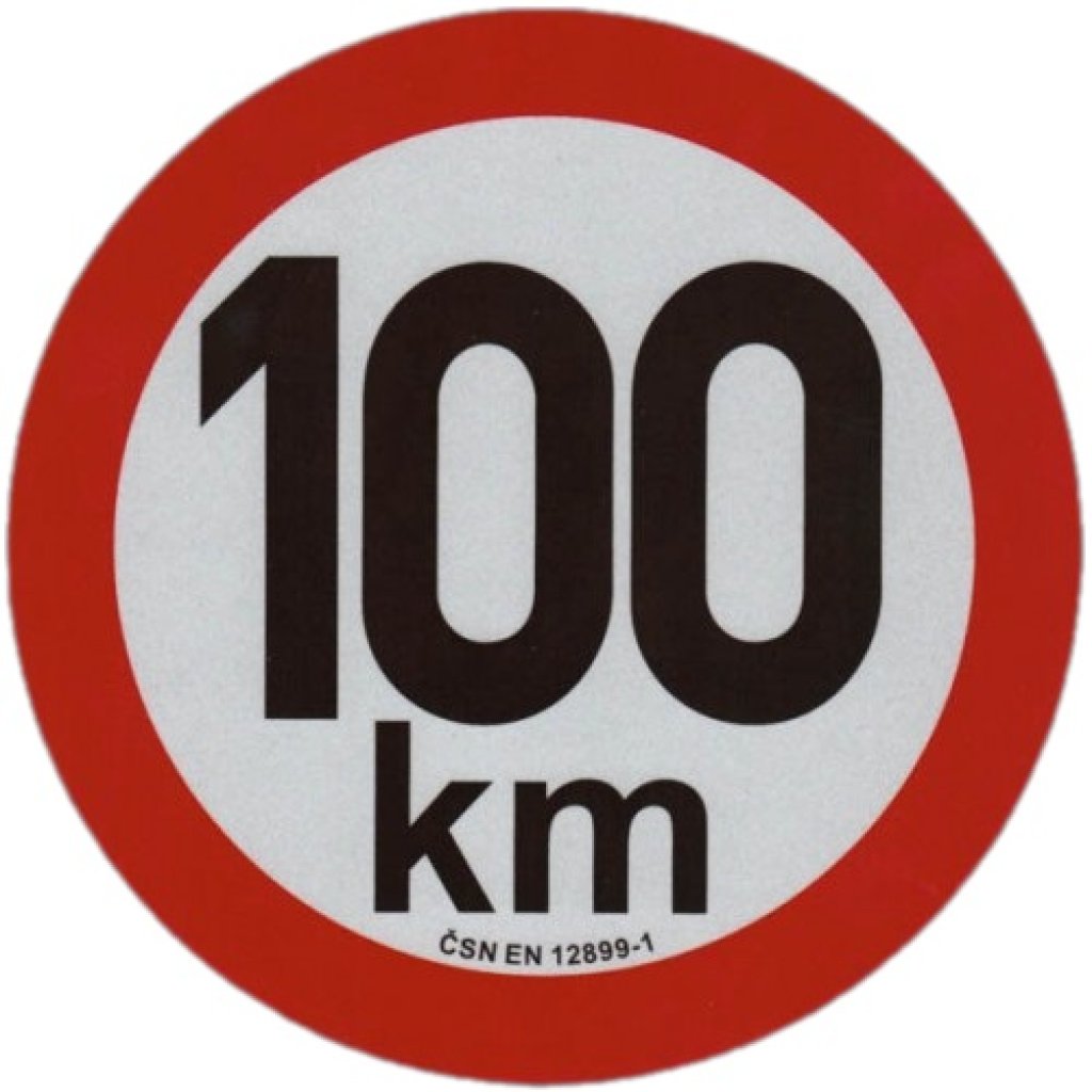 Reflexní samolepka omezení rychlosti 100km, prů. 20cm