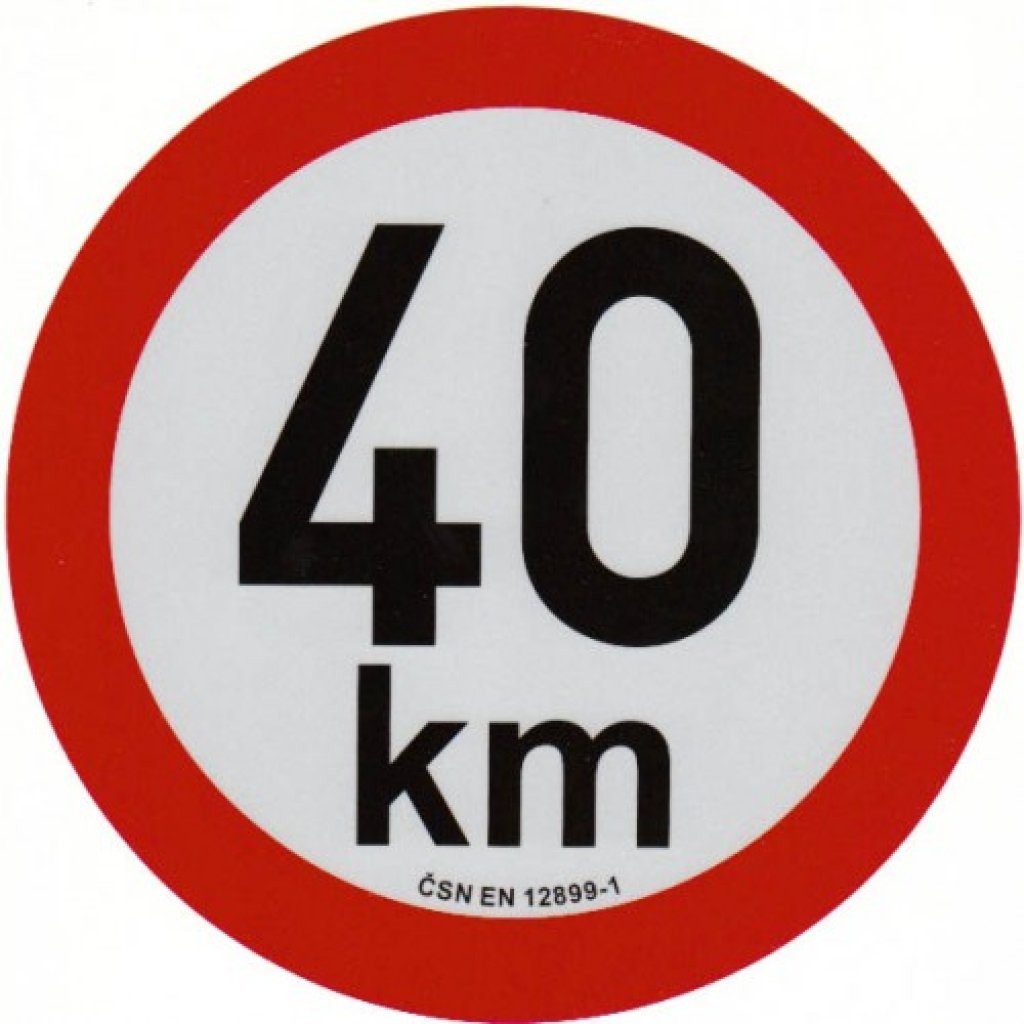 Reflexní samolepka omezení rychlosti 40km, prů. 20cm