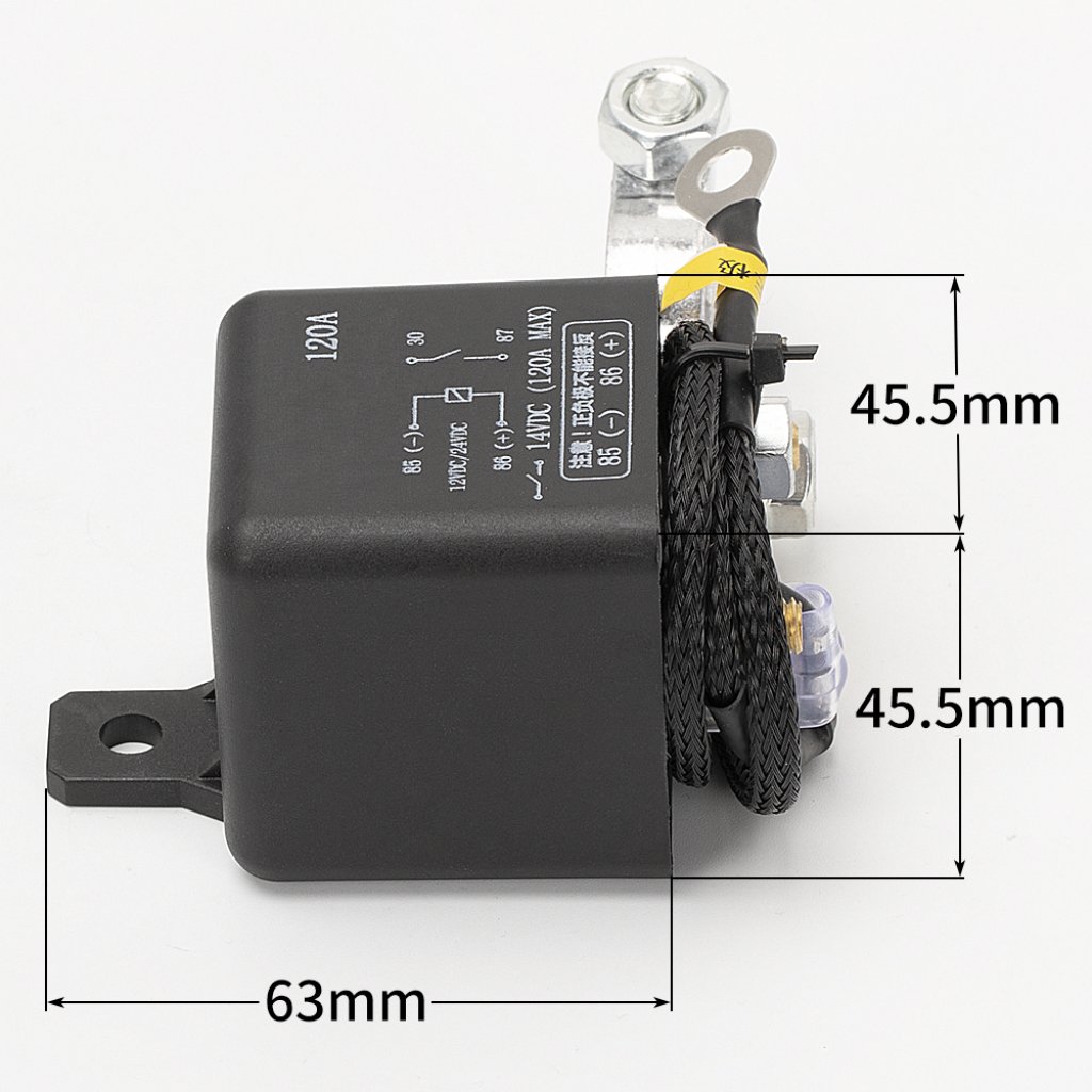 Relé pro spínání baterie 12V/120A, dálkové ovládání