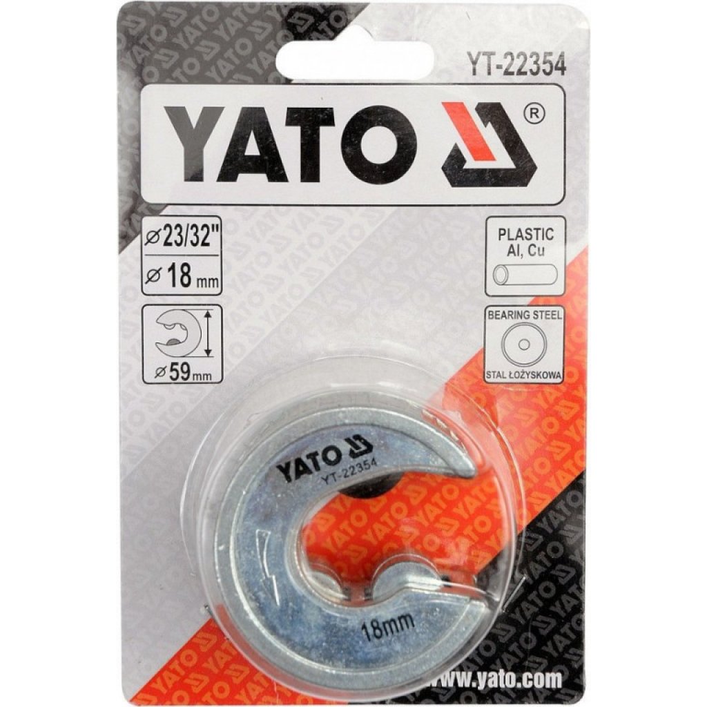 Řezač na trubky PVC, hliník, měď 18 mm YT-22354