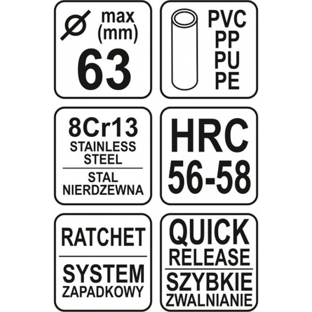 Řezač trubek 63MM - YT-22312