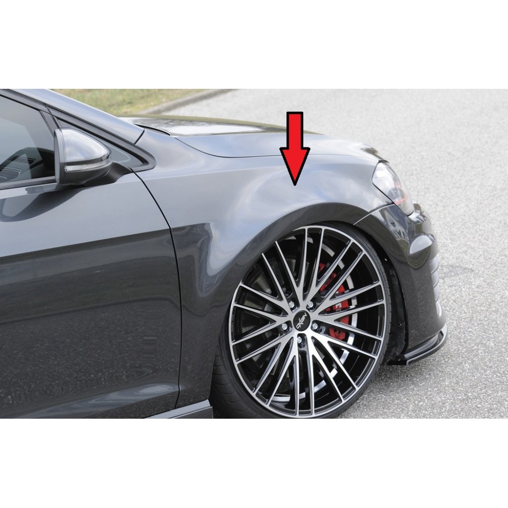 Rieger blatník pro extrémní snížení pro Volkswagen Golf 7 vč. GTD, GTI, GTI Clubsport, R 3-dvéř., 5-dvéř. před faceliftem, 02/16-, 04/13-12/16, 06/13-12/16, 10/12-12/16, 12/13-12/16, plast ABS bez povrchové úpravy, mont. strana levá