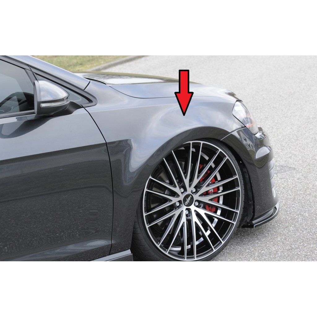 Rieger blatník pro extrémní snížení pro Volkswagen Golf 7 vč. GTD, GTI, GTI Clubsport, R 3-dvéř., 5-dvéř. před faceliftem, 02/16-, 04/13-12/16, 06/13-12/16, 10/12-12/16, 12/13-12/16, plast ABS bez povrchové úpravy, mont. strana pravá