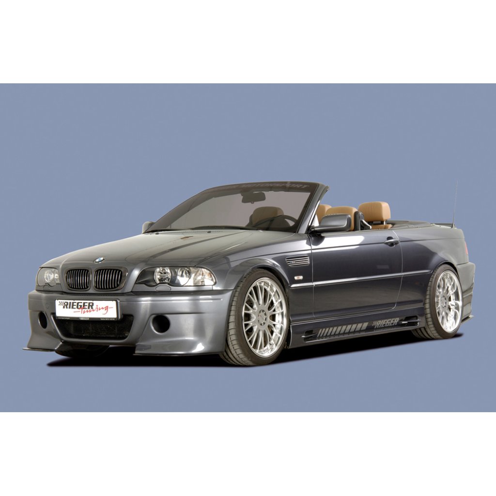 Rieger boční práh (175mm) mont. strana pravá pro BMW řada 3 E46, E46 M3 compact, kabriolet, kupé, sedan vč. faceliftu, r.v. 02/02-, 02/98-12/01, 06/00-, plast ABS bez povrchové úpravy, s prolisem, s prolisem a dvěma výřezy
