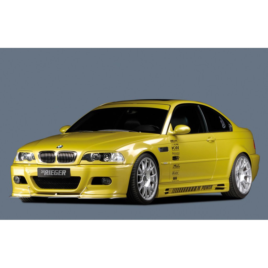 Rieger boční práh (175mm) mont. strana pravá pro BMW řada 3 E46, E46 M3 compact, kabriolet, kupé, sedan vč. faceliftu, r.v. 02/02-, 02/98-12/01, 06/00-, plast ABS bez povrchové úpravy, s prolisem, s prolisem a dvěma výřezy