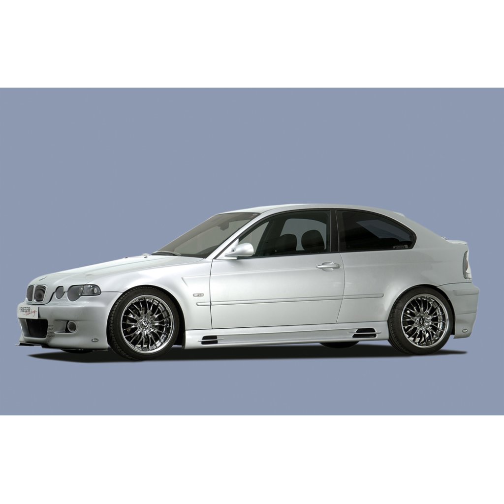 Rieger boční práh (175mm) mont. strana pravá pro BMW řada 3 E46, E46 M3 compact, kabriolet, kupé, sedan vč. faceliftu, r.v. 02/02-, 02/98-12/01, 06/00-, plast ABS bez povrchové úpravy, s prolisem, s prolisem a dvěma výřezy