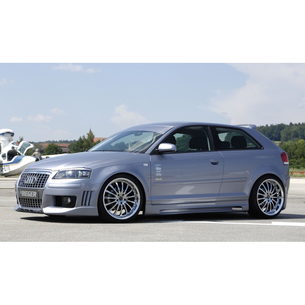 Rieger boční práh mont. strana levá pro Audi A3 8P 3-dvéř., plast ABS bez povrchové úpravy, s prolisem a výřezem