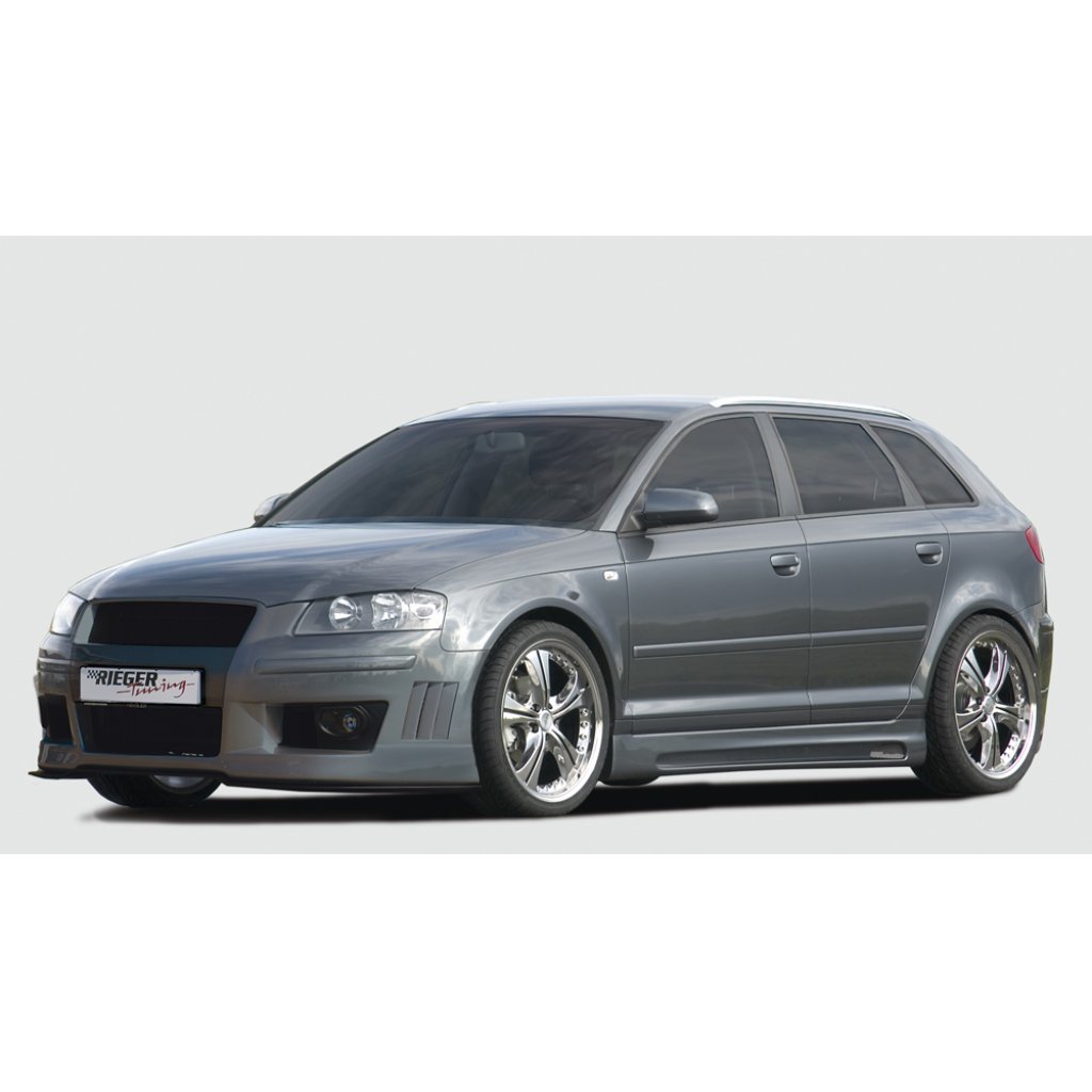 Rieger boční práh mont. strana levá pro Audi A3 8P 5-dvéř., Sportback, r.v. 03/03-, plast ABS bez povrchové úpravy, s prolisem a výřezem