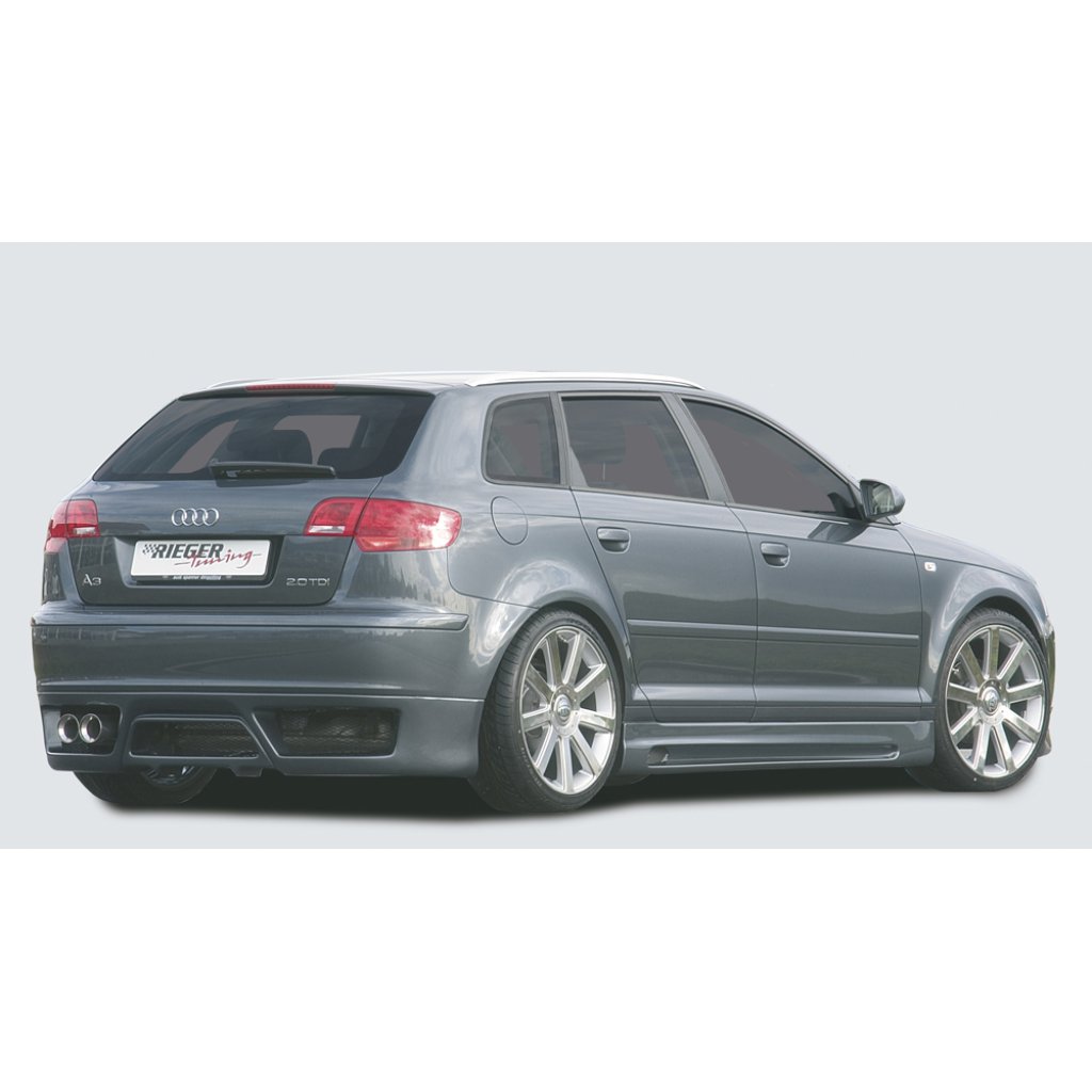 Rieger boční práh mont. strana levá pro Audi A3 8P 5-dvéř., Sportback, r.v. 03/03-, plast ABS bez povrchové úpravy, s prolisem a výřezem