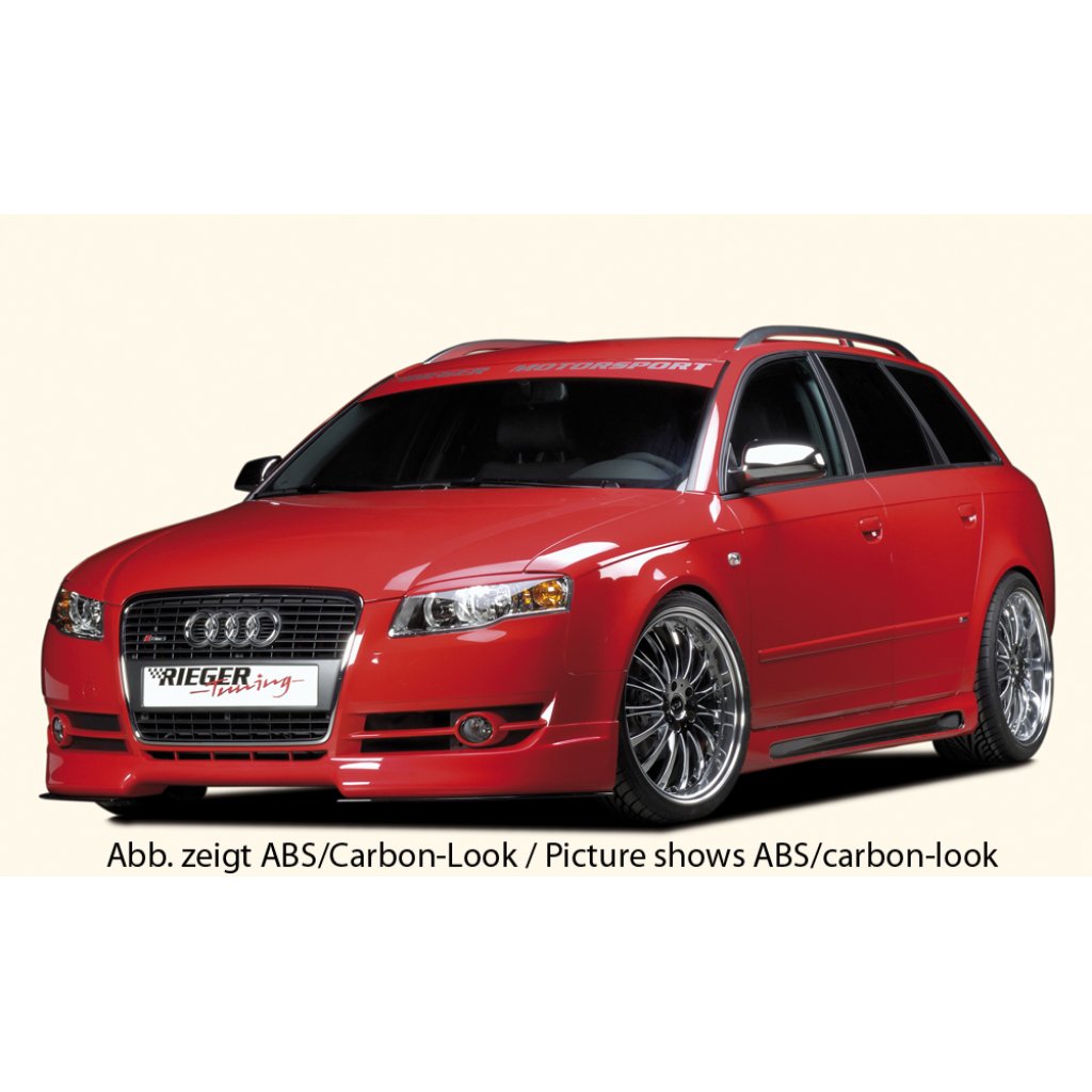 Rieger boční práh mont. strana levá pro Audi A4 8E avant, sedan po faceliftu, r.v. 11/00-10/04, 11/04-, plast ABS bez povrchové úpravy, s prolisem a výřezem