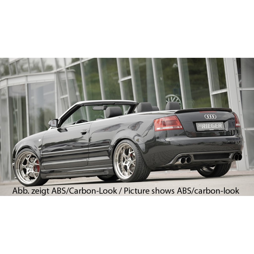 Rieger boční práh mont. strana levá pro Audi A4 8H kabriolet, r.v. 04/02-, plast ABS bez povrchové úpravy, s prolisem a výřezem