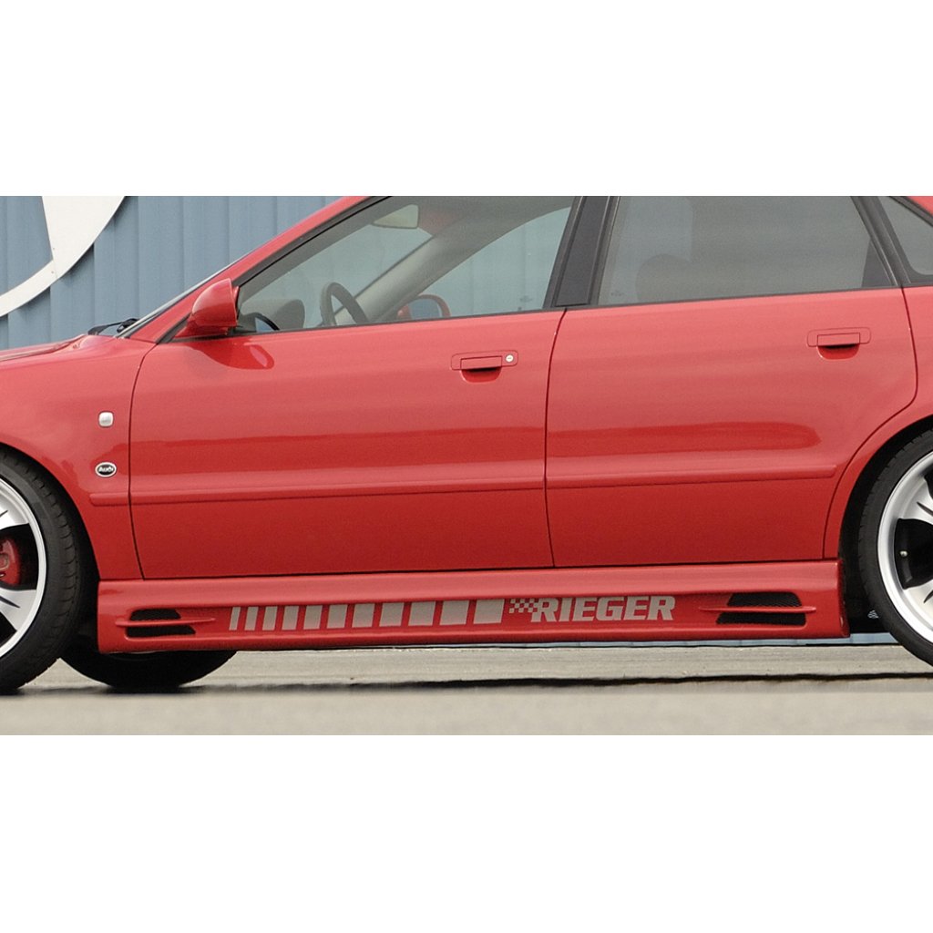 Rieger boční práh mont. strana levá pro Audi A4 B5 avant, sedan, r.v. 11/94-98, 99-12/00, plast ABS bez povrchové úpravy, s prolisem, s prolisem a dvěma výřezy