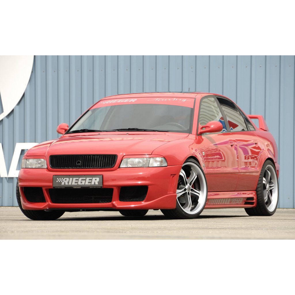 Rieger boční práh mont. strana levá pro Audi A4 B5 avant, sedan, r.v. 11/94-98, 99-12/00, plast ABS bez povrchové úpravy, s prolisem, s prolisem a dvěma výřezy