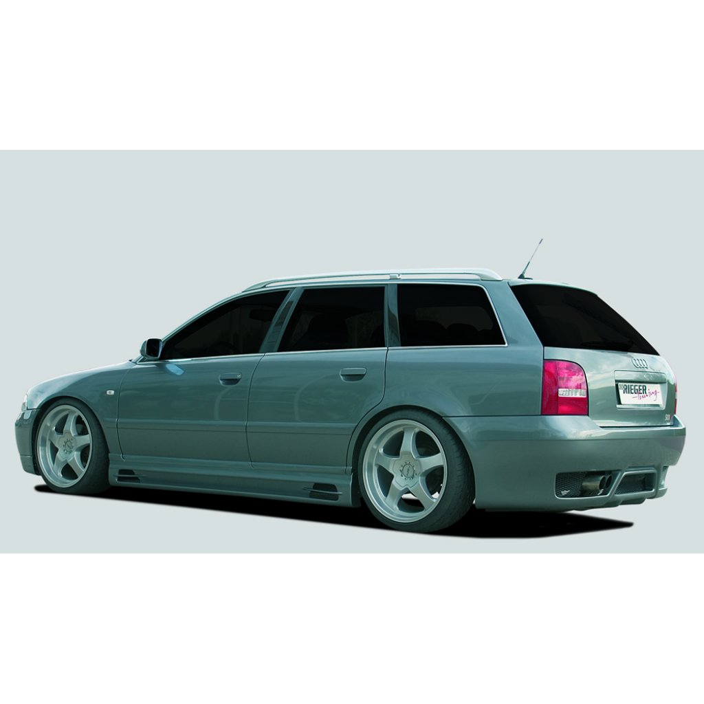 Rieger boční práh mont. strana levá pro Audi A4 B5 avant, sedan, r.v. 11/94-98, 99-12/00, plast ABS bez povrchové úpravy, s prolisem, s prolisem a dvěma výřezy