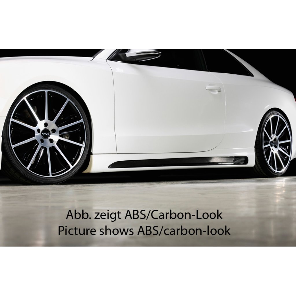 Rieger boční práh mont. strana levá pro Audi A5 B8, B81 kabriolet, kupé vč. faceliftu, r.v. 06/07-07/11, 10/11-06/16, plast ABS bez povrchové úpravy, s prolisem a výřezem