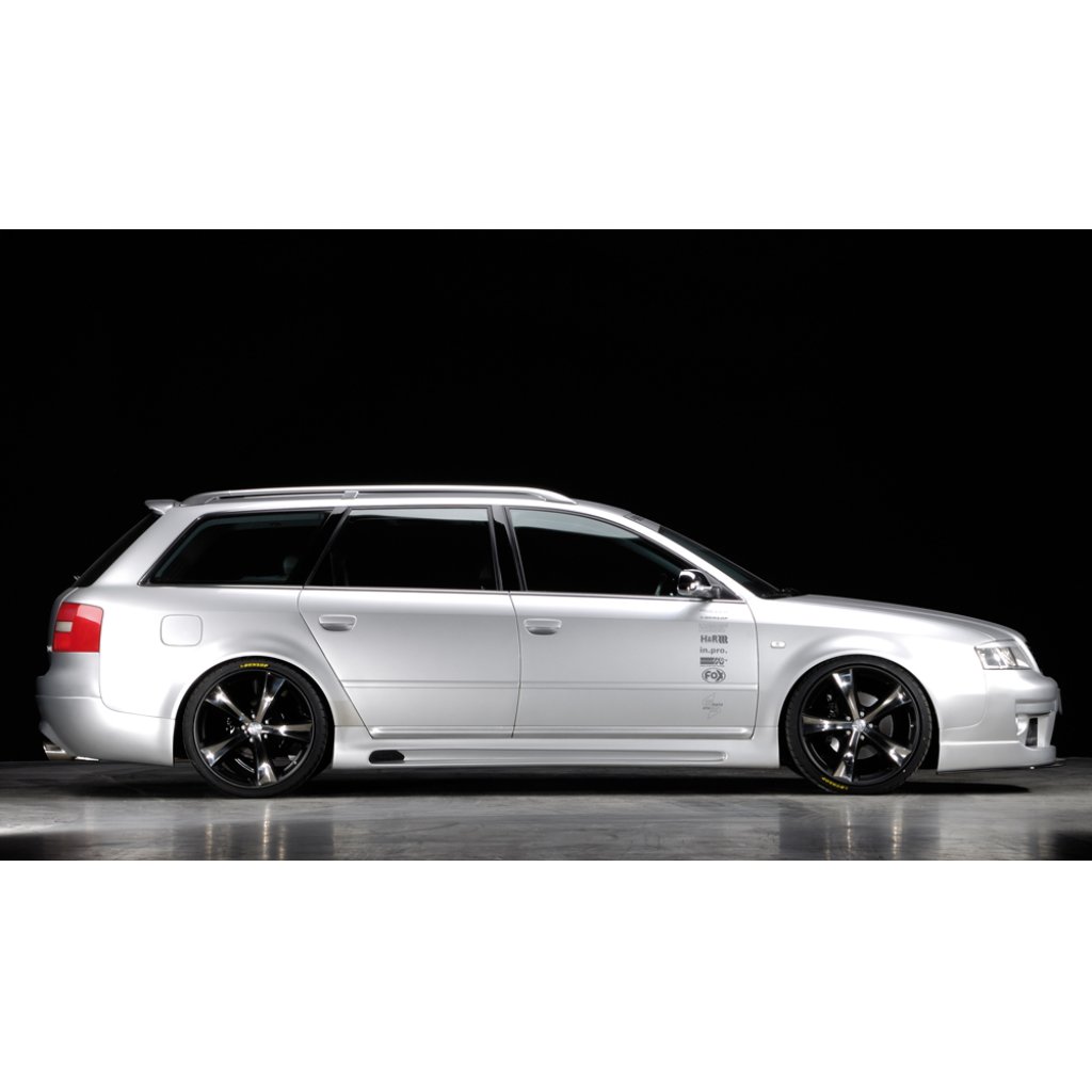 Rieger boční práh mont. strana levá pro Audi A6 4B avant, sedan vč. faceliftu, r.v. 01/97-06/01, 07/01-, plast ABS bez povrchové úpravy, s prolisem a výřezem