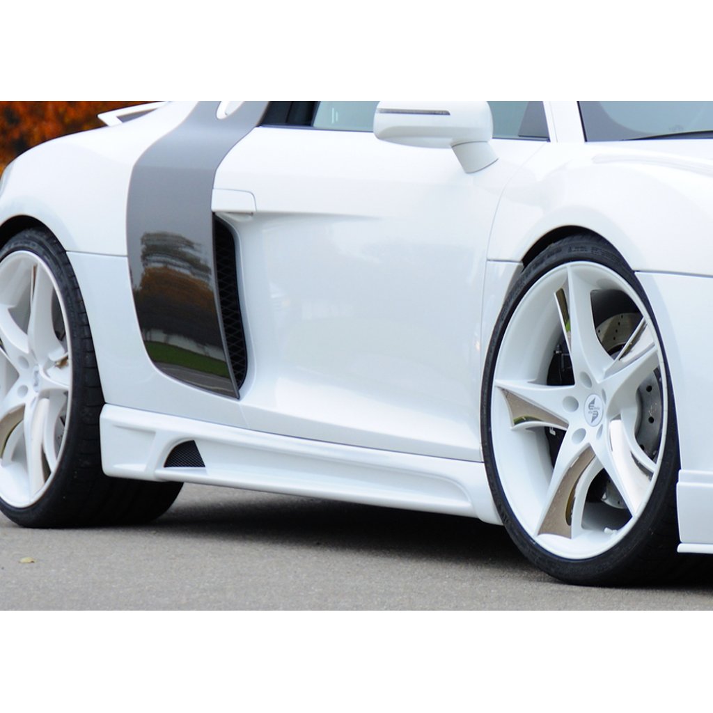 Rieger boční práh mont. strana levá pro Audi R8 42 kupé, spyder, r.v. 04/07-, plast ABS bez povrchové úpravy, s prolisem a výřezem
