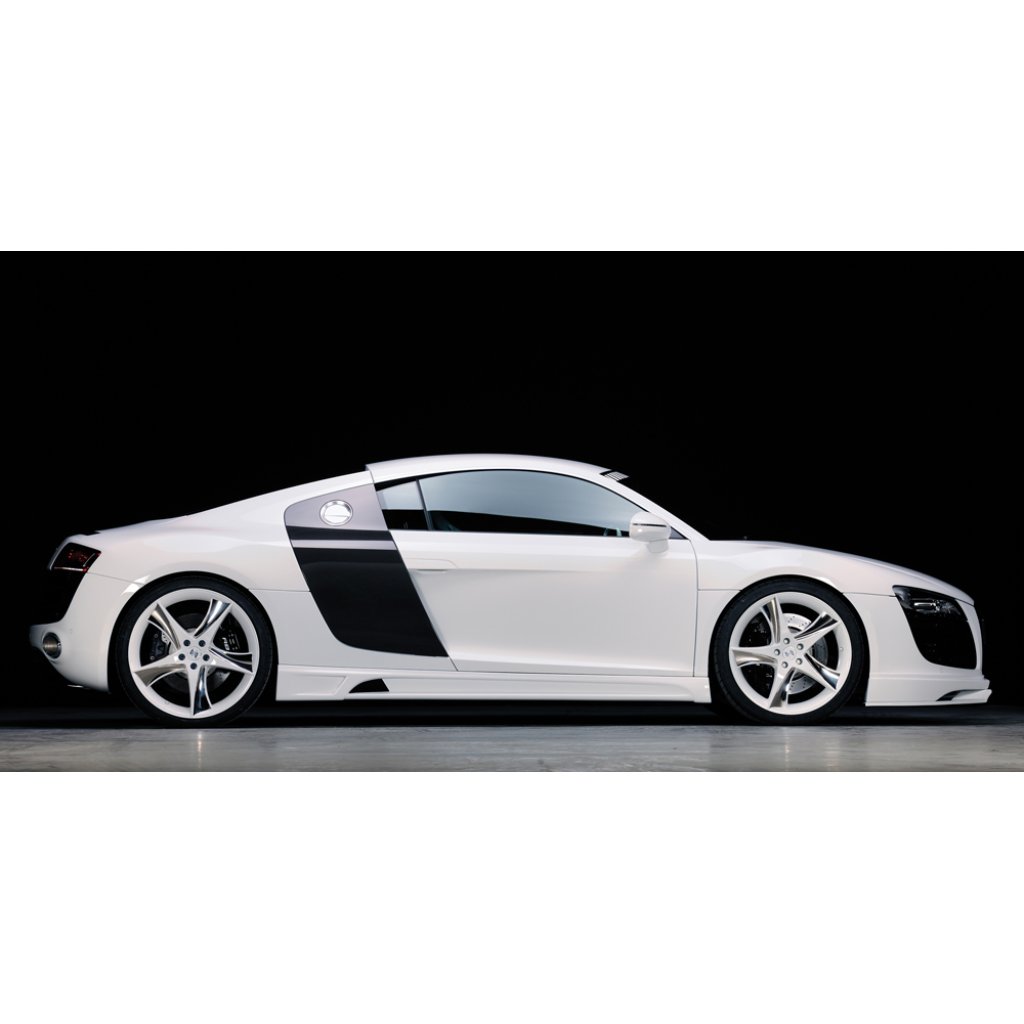 Rieger boční práh mont. strana levá pro Audi R8 42 kupé, spyder, r.v. 04/07-, plast ABS bez povrchové úpravy, s prolisem a výřezem