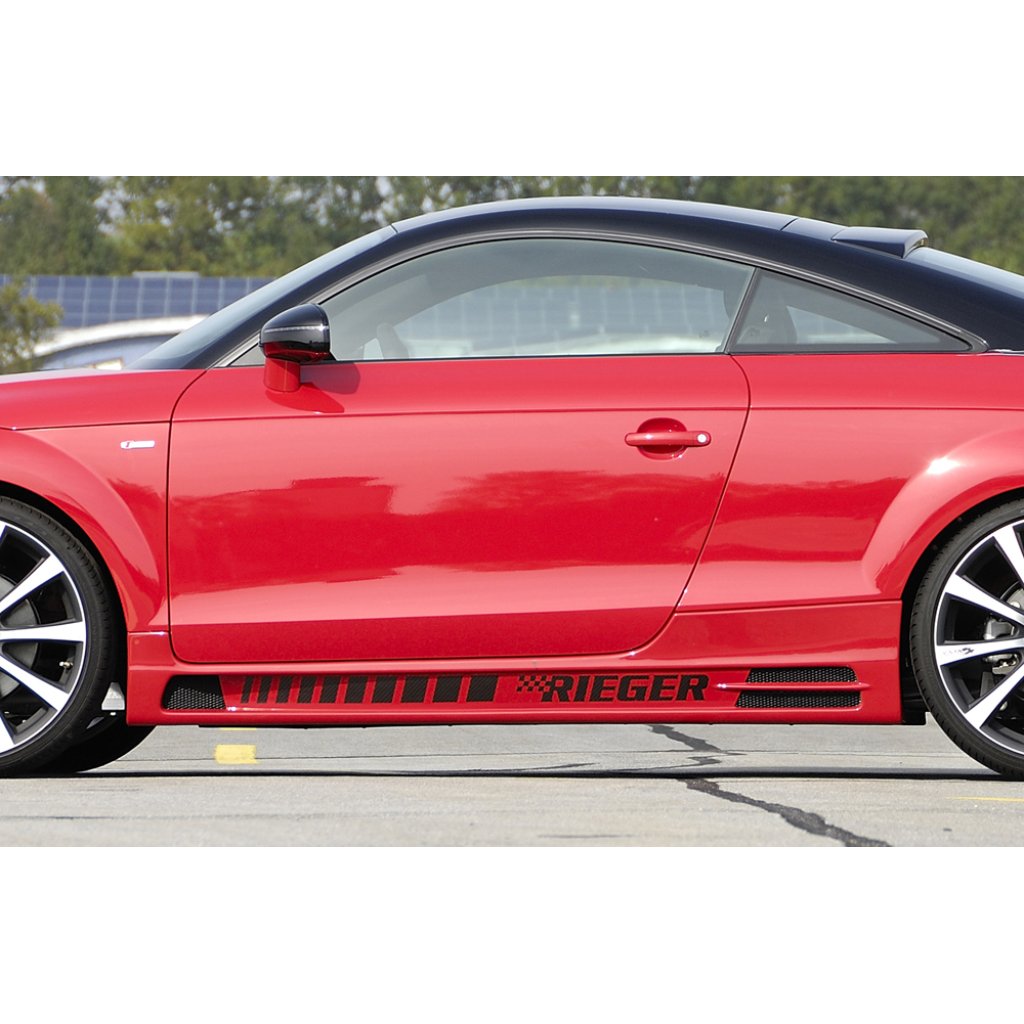 Rieger boční práh mont. strana levá pro Audi TT 8J kupé, roadster, r.v. 09/06-, plast ABS bez povrchové úpravy, s prolisem, s prolisem a dvěma výřezy