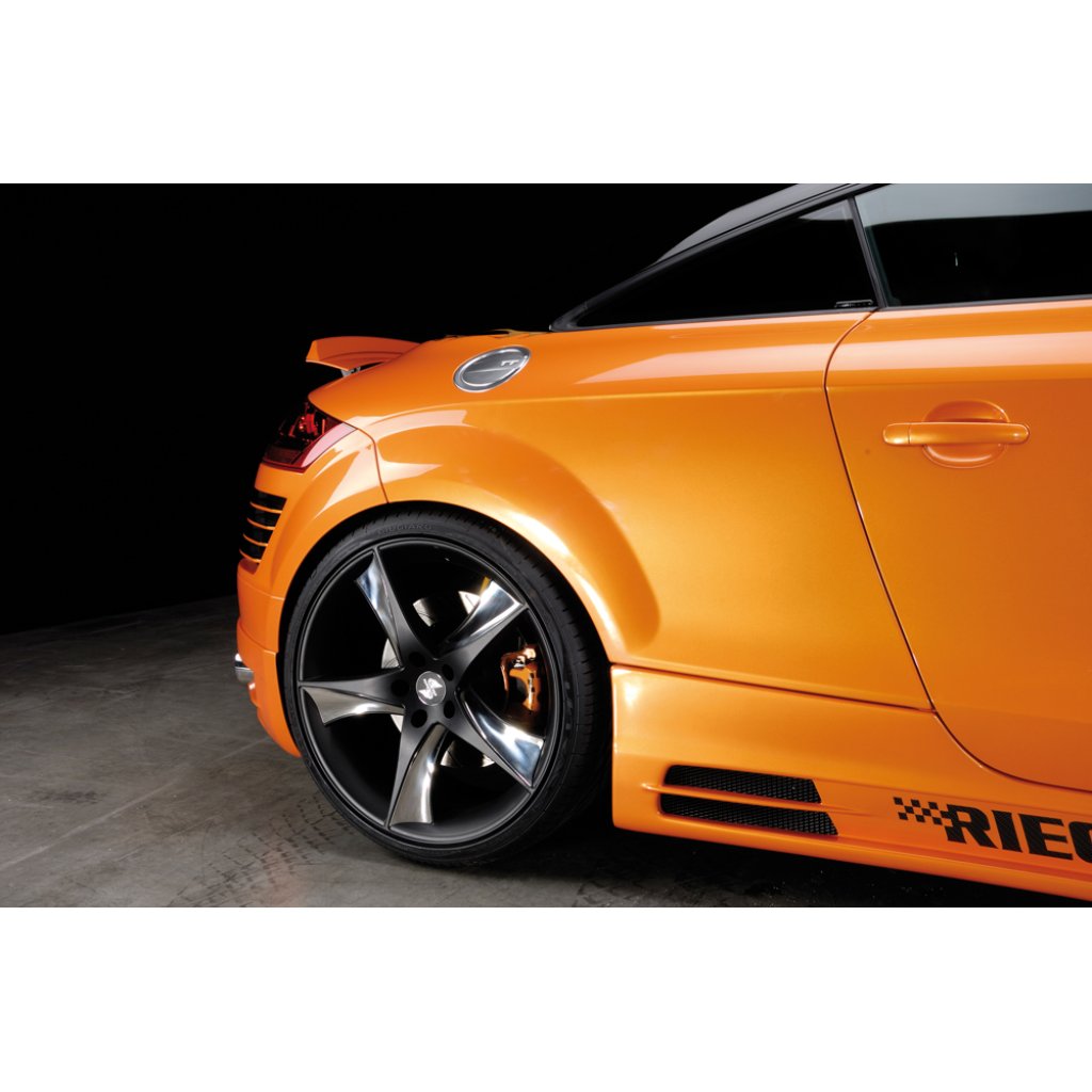 Rieger boční práh mont. strana levá pro Audi TT 8J kupé, roadster, r.v. 09/06-, plast ABS bez povrchové úpravy, s prolisem, s prolisem a dvěma výřezy