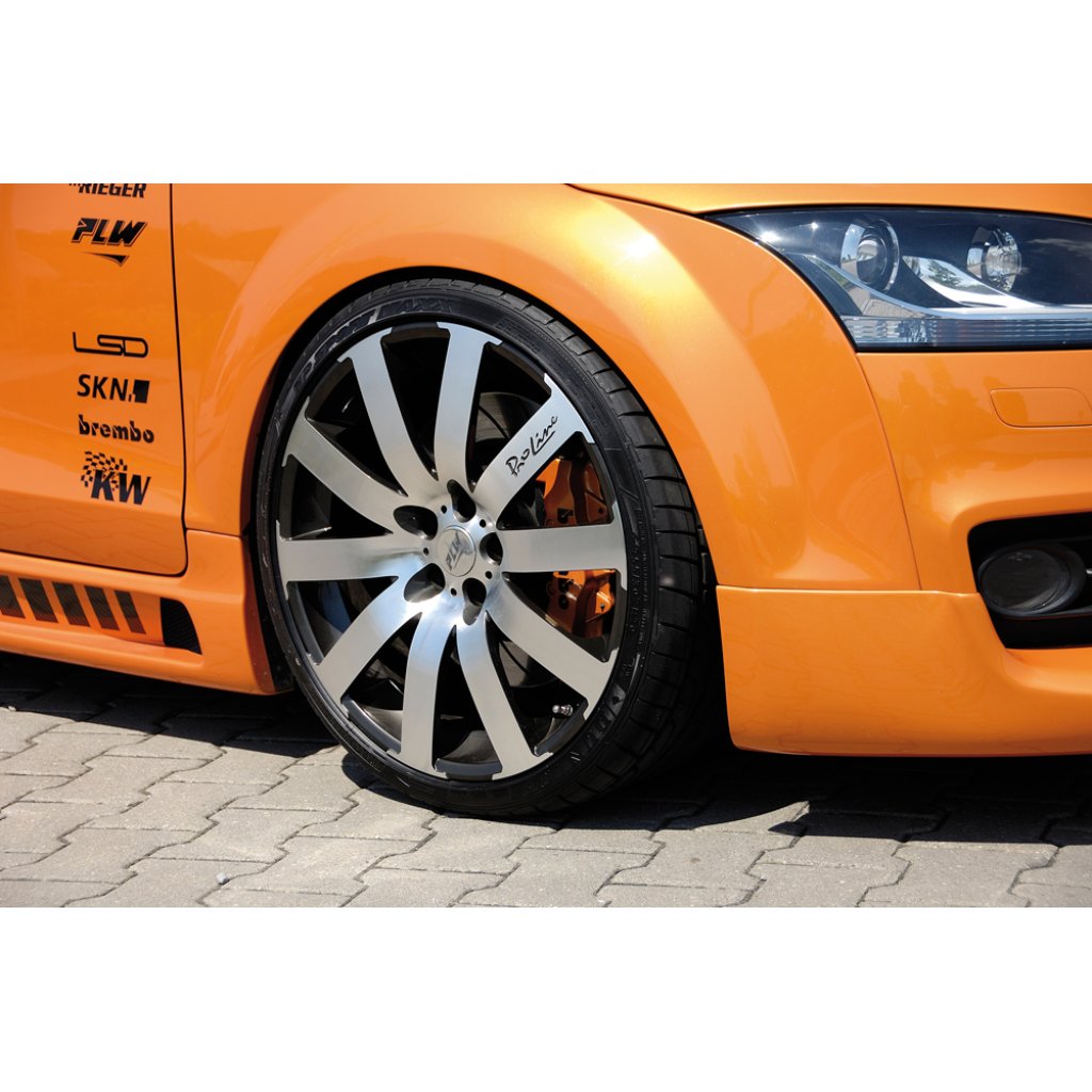 Rieger boční práh mont. strana levá pro Audi TT 8J kupé, roadster, r.v. 09/06-, plast ABS bez povrchové úpravy, s prolisem, s prolisem a dvěma výřezy