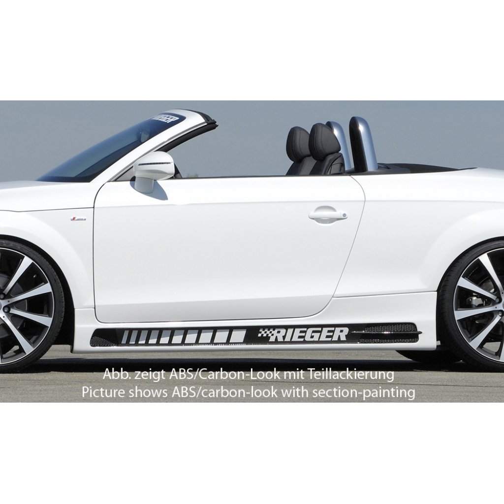 Rieger boční práh mont. strana levá pro Audi TT 8J kupé, roadster, r.v. 09/06-, plast ABS s povrchovou úpravou Carbon-Look