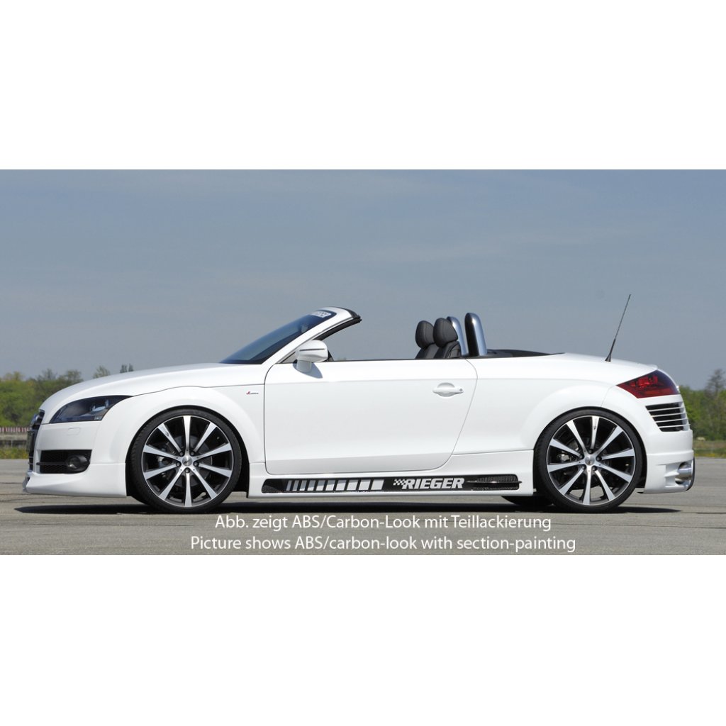 Rieger boční práh mont. strana levá pro Audi TT 8J kupé, roadster, r.v. 09/06-, plast ABS s povrchovou úpravou Carbon-Look