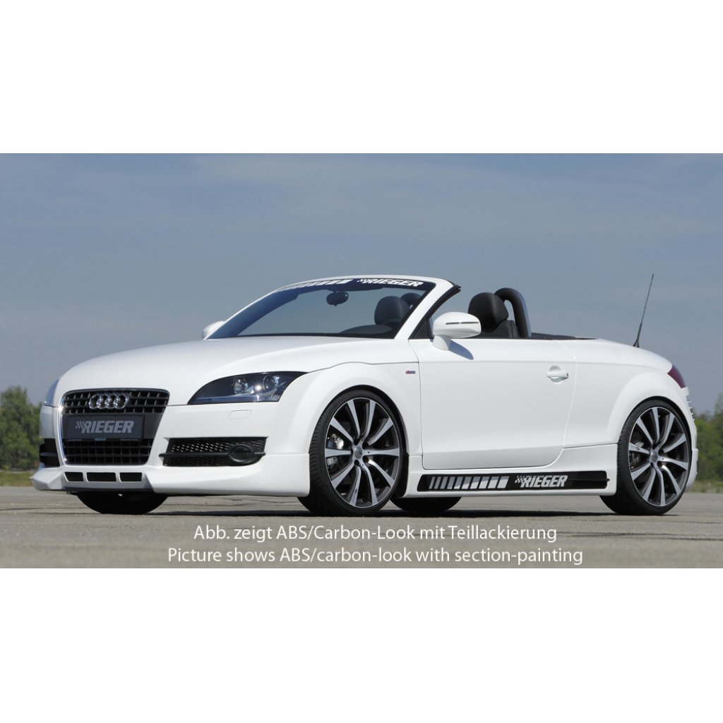 Rieger boční práh mont. strana levá pro Audi TT 8J kupé, roadster, r.v. 09/06-, plast ABS s povrchovou úpravou Carbon-Look
