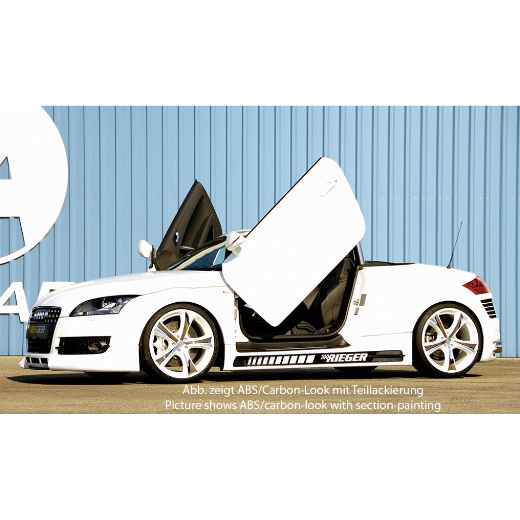Rieger boční práh mont. strana levá pro Audi TT 8J kupé, roadster, r.v. 09/06-, plast ABS s povrchovou úpravou Carbon-Look