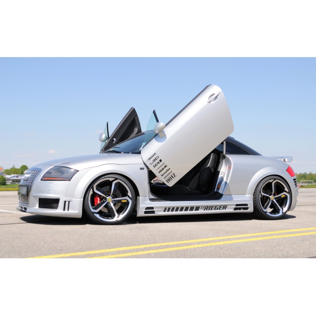 Rieger boční práh mont. strana levá pro Audi TT 8N kupé, roadster, r.v. 98-03, plast ABS bez povrchové úpravy, s prolisem, s prolisem a dvěma výřezy