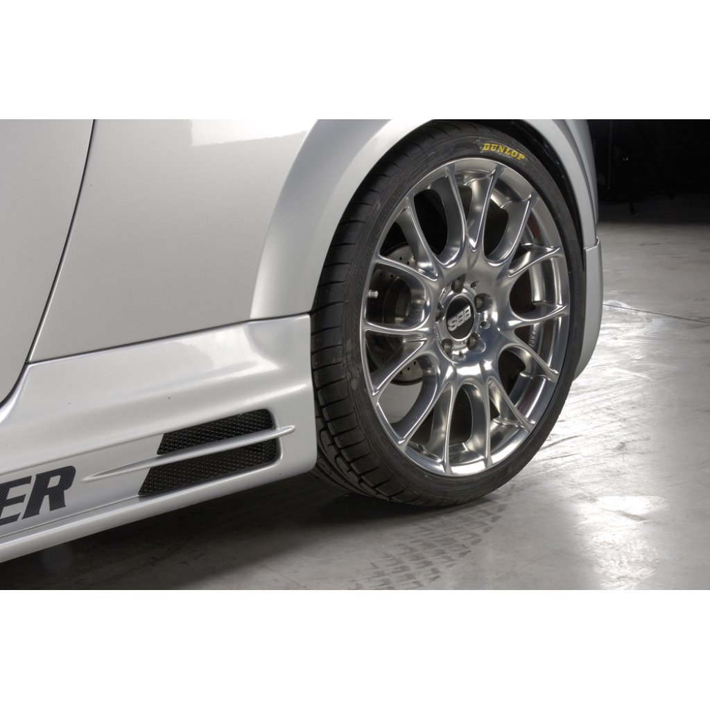 Rieger boční práh mont. strana levá pro Audi TT 8N kupé, roadster, r.v. 98-03, plast ABS bez povrchové úpravy, s prolisem, s prolisem a dvěma výřezy