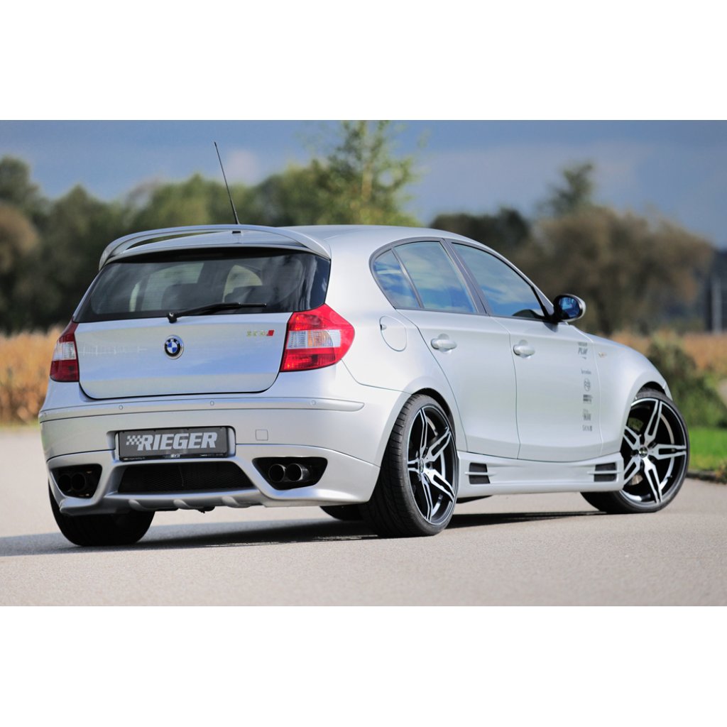 Rieger boční práh mont. strana levá pro BMW řada 1 E87 4-dvéř., sedan vč. faceliftu, r.v. 04/07-08/11, 09/04-03/07, plast ABS bez povrchové úpravy, s prolisem, s prolisem a dvěma výřezy
