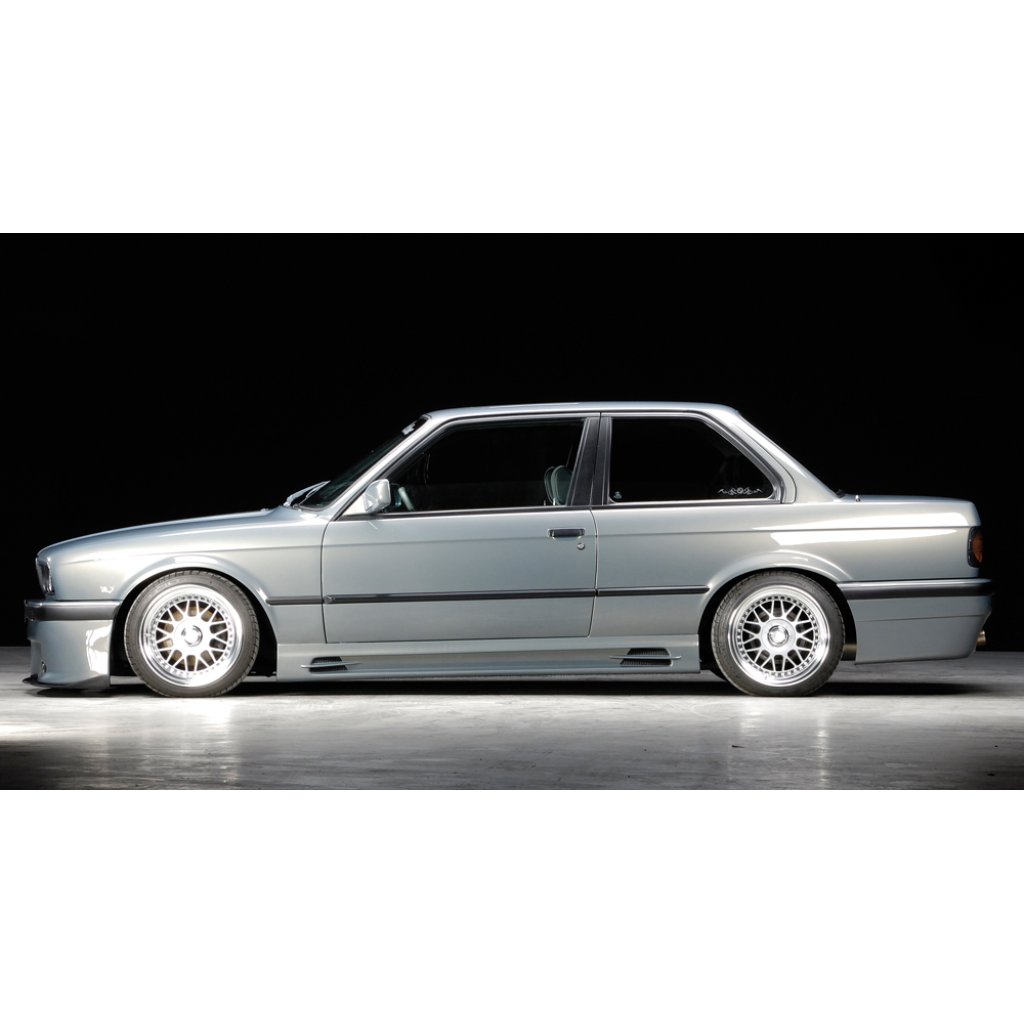Rieger boční práh mont. strana levá pro BMW řada 3 E30 kabriolet, kupé, sedan, touring, plast ABS bez povrchové úpravy, s prolisem, s prolisem a dvěma výřezy