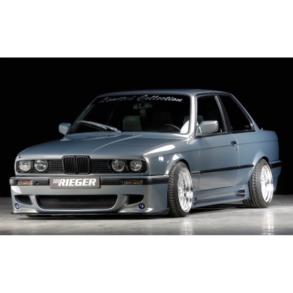 Rieger boční práh mont. strana levá pro BMW řada 3 E30 kabriolet, kupé, sedan, touring, plast ABS bez povrchové úpravy, s prolisem, s prolisem a dvěma výřezy
