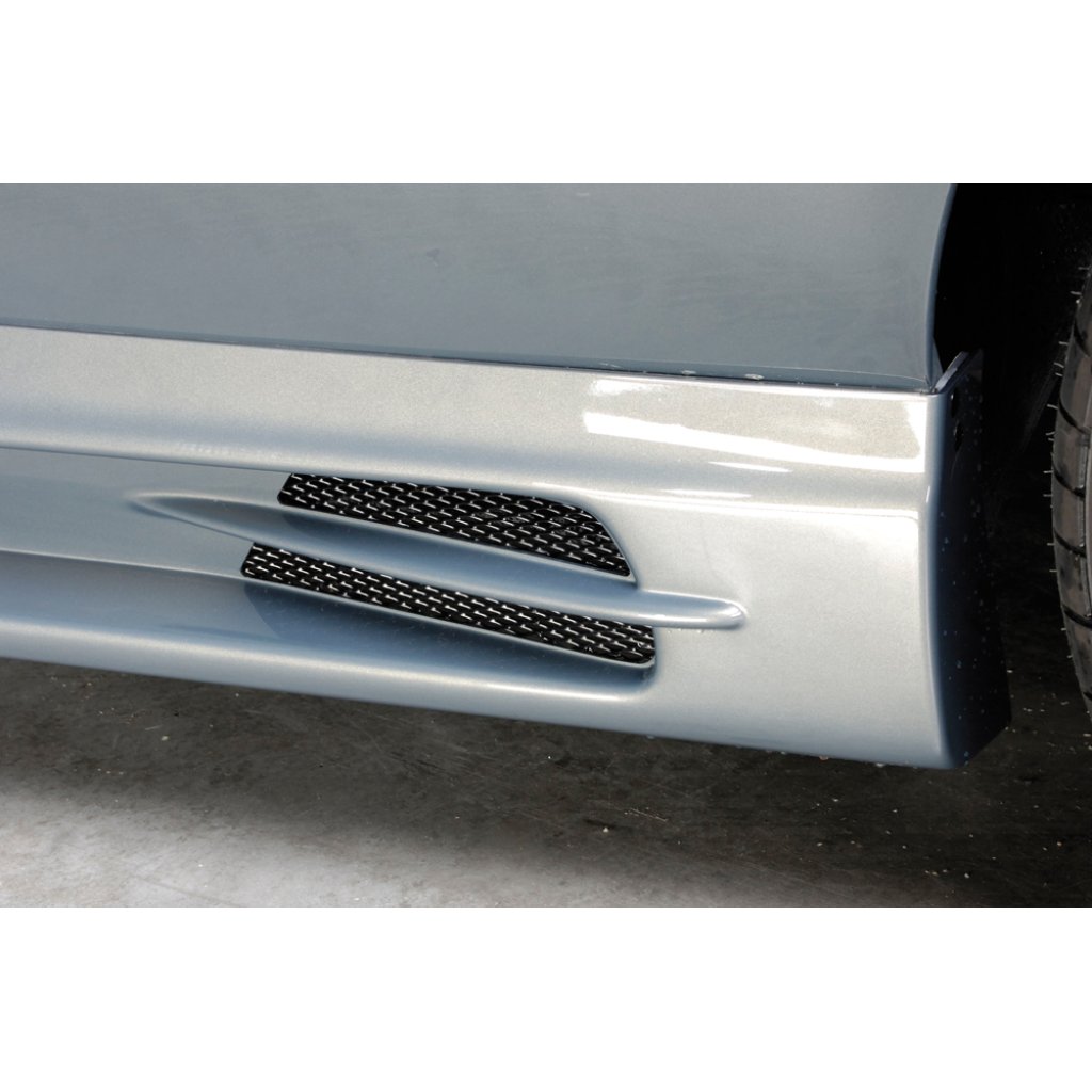 Rieger boční práh mont. strana levá pro BMW řada 3 E30 kabriolet, kupé, sedan, touring, plast ABS bez povrchové úpravy, s prolisem, s prolisem a dvěma výřezy