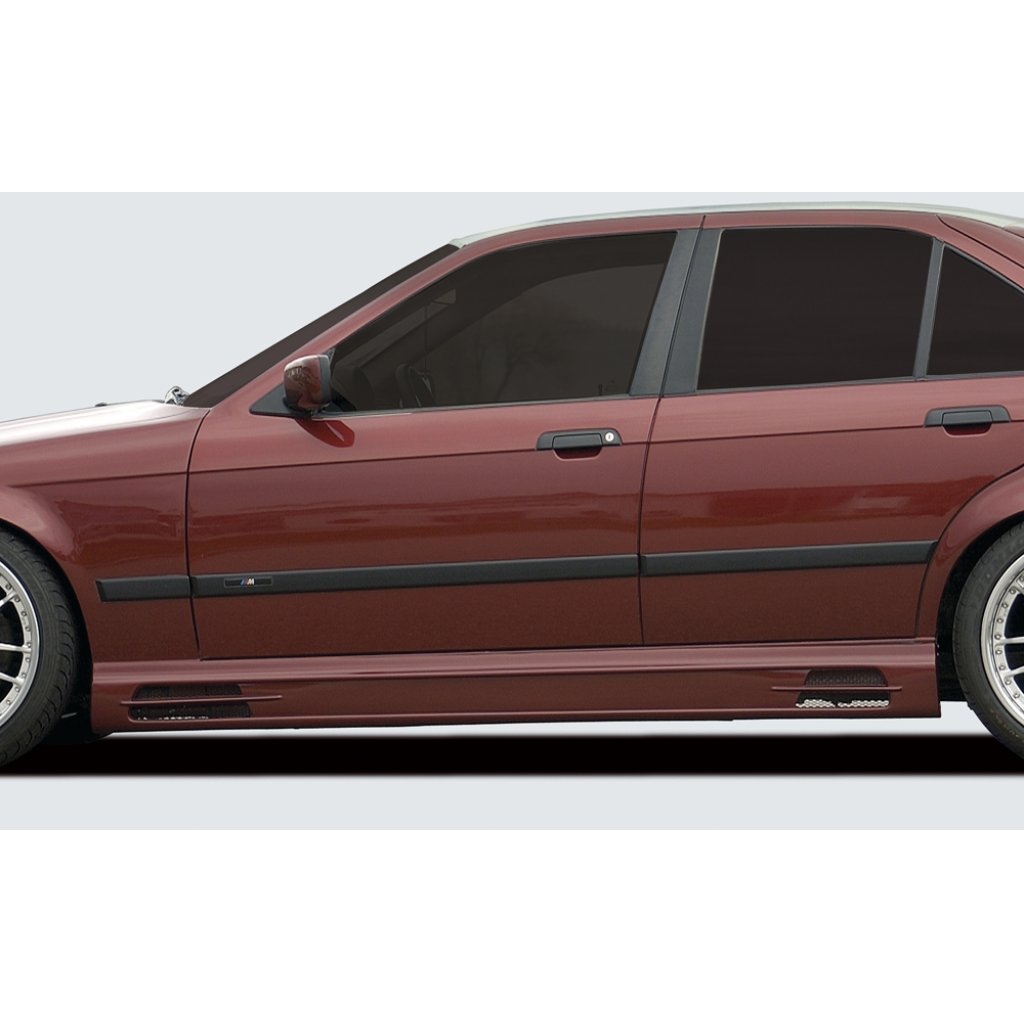 Rieger boční práh mont. strana levá pro BMW řada 3 E36 compact, kabriolet, kupé, sedan, touring, r.v. 01/90-12/99, plast ABS bez povrchové úpravy, s prolisem, s prolisem a dvěma výřezy