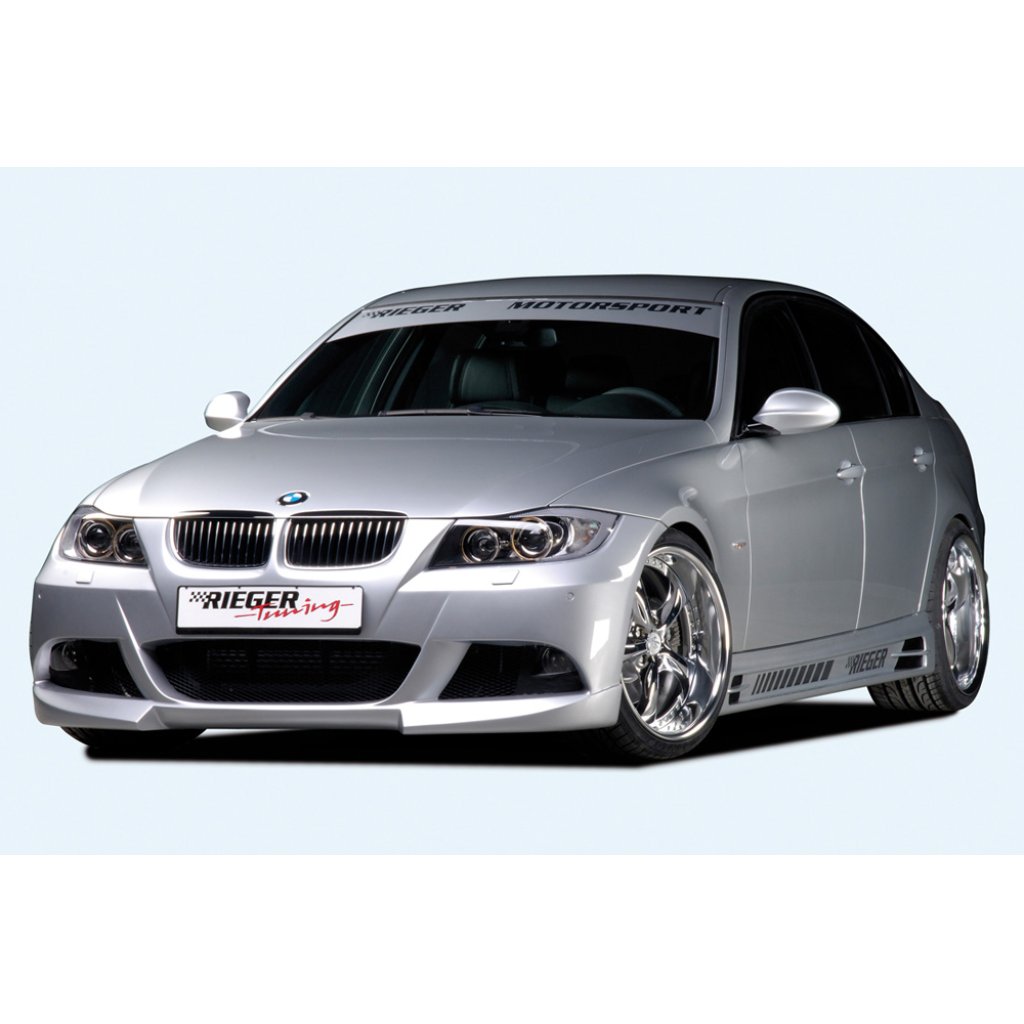 Rieger boční práh mont. strana levá pro BMW řada 3 E90, E91 sedan, touring vč. faceliftu, r.v. 03/05-08/08, 08/05-08/08, 09/08-, plast ABS bez povrchové úpravy, s prolisem, s prolisem a dvěma výřezy