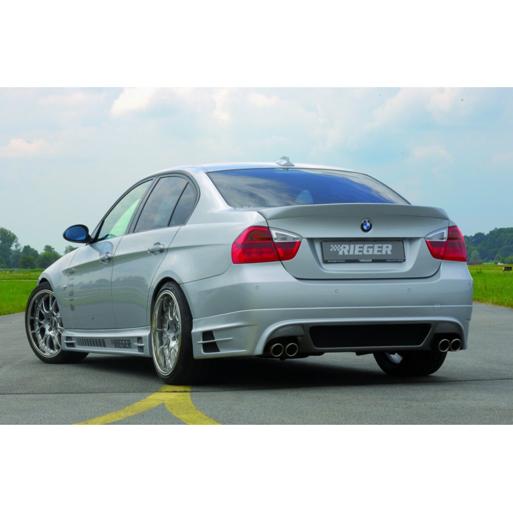 Rieger boční práh mont. strana levá pro BMW řada 3 E90, E91 sedan, touring vč. faceliftu, r.v. 03/05-08/08, 08/05-08/08, 09/08-, plast ABS bez povrchové úpravy, s prolisem, s prolisem a dvěma výřezy