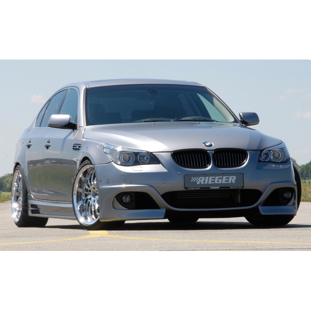 Rieger boční práh mont. strana levá pro BMW řada 5 E60, E61 sedan, touring vč. faceliftu, r.v. -08, 08-, plast ABS bez povrchové úpravy, s prolisem, s prolisem a dvěma výřezy