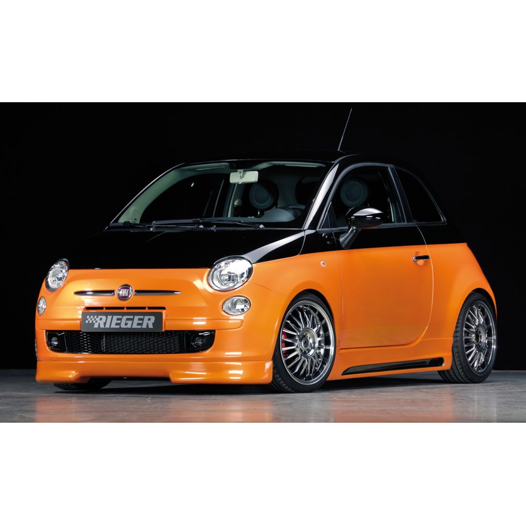 Rieger boční práh mont. strana levá pro Fiat 500 312 2-dvéř., r.v. 10/07-, plast ABS bez povrchové úpravy, s prolisem a výřezem