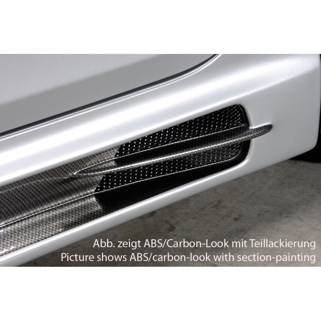 Rieger boční práh mont. strana levá pro Ford Galaxy WGR van (model od r.v. 2000), r.v. 04/00-, plast ABS s povrchovou úpravou Carbon-Look, s prolisem, s prolisem a dvěma výřezy