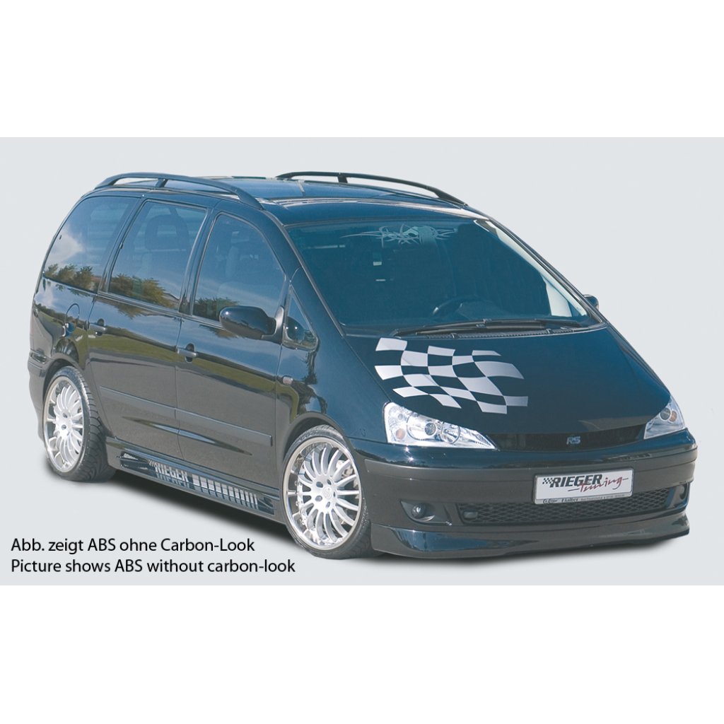 Rieger boční práh mont. strana levá pro Ford Galaxy WGR van (model od r.v. 2000), r.v. 04/00-, plast ABS s povrchovou úpravou Carbon-Look, s prolisem, s prolisem a dvěma výřezy